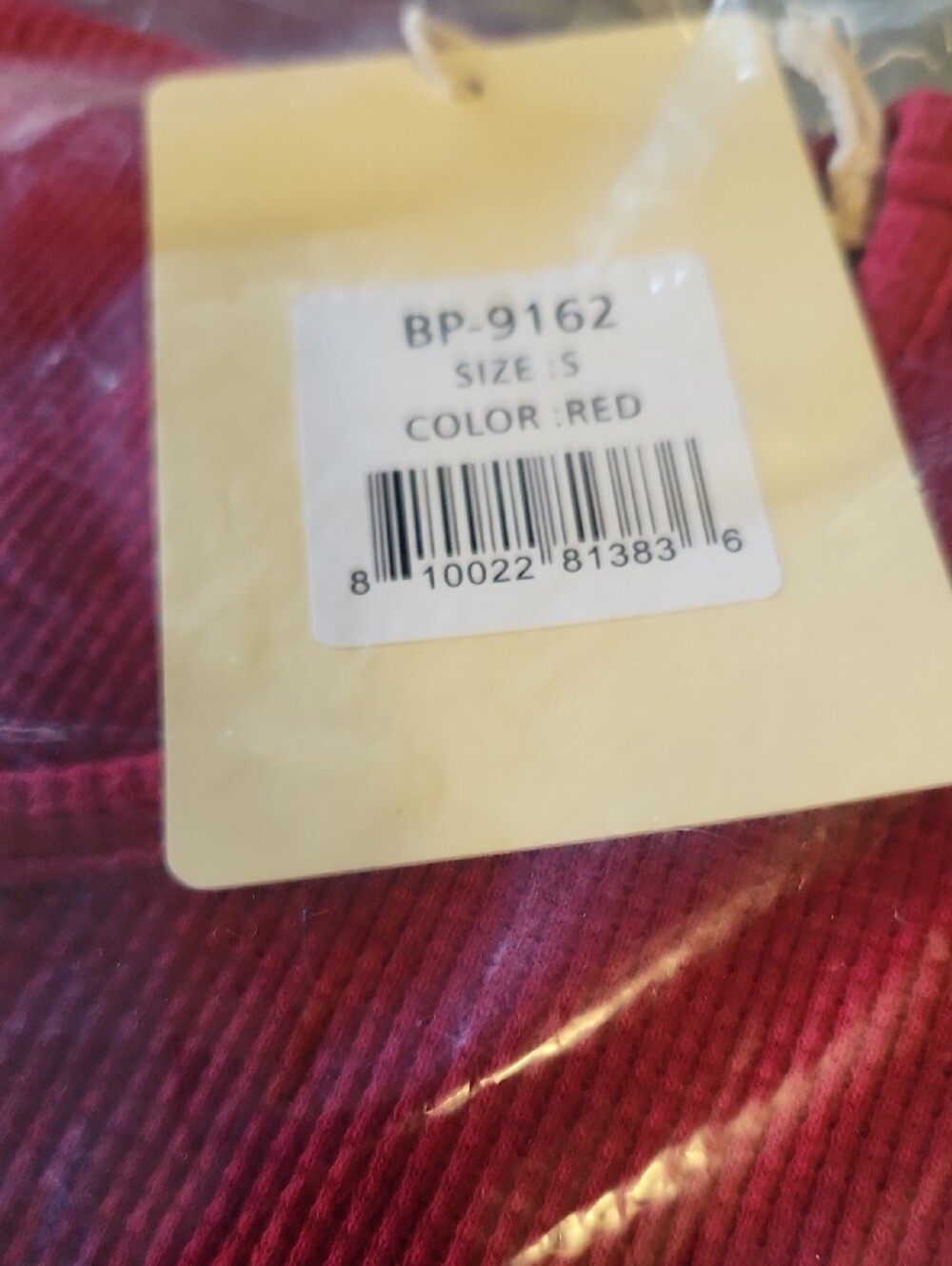 Backpacker's Red Ribbed Long Sleeve Tee - Picture 10 of 10